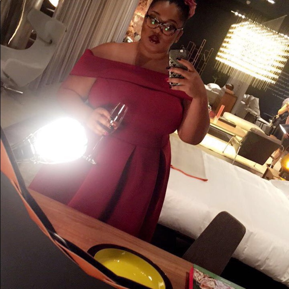 Off The Shoulder Scuba Knit Cocktail Dress